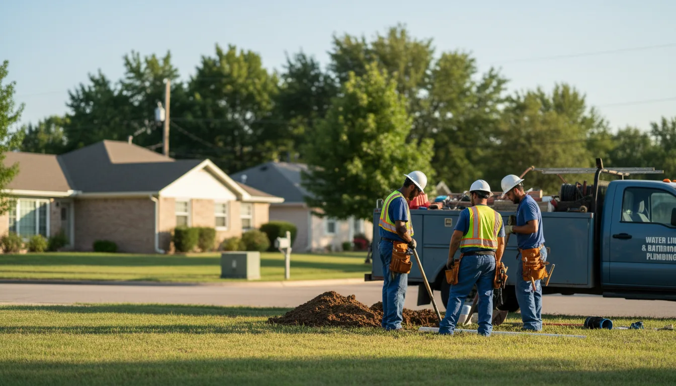 Residential water line and bathroom plumbing service in Lansing, MN